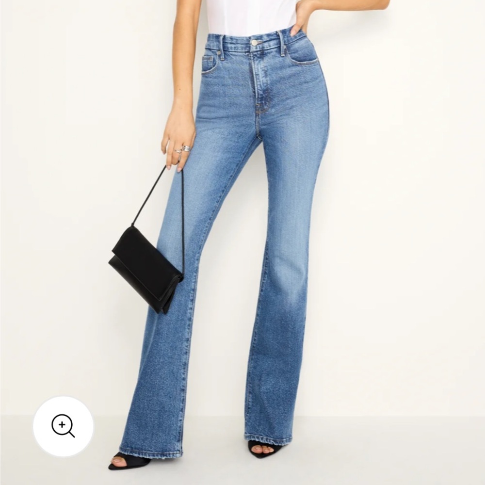 Good American Soft Tech Classic Slim Bootcut Jeans